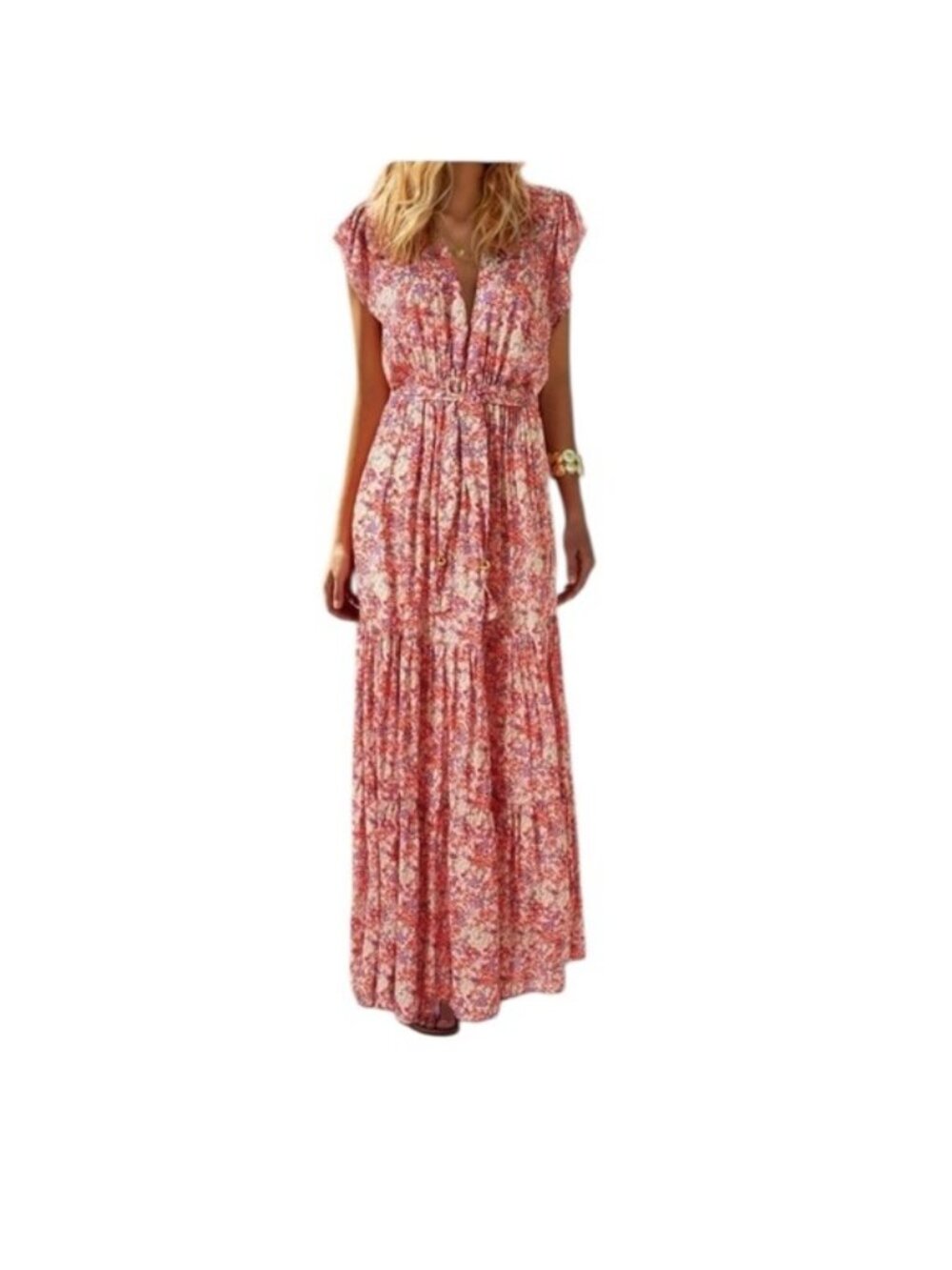 MELISSA ODABASH SAMMY DITSY PINK DRESS Size Medium